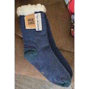 Women's Mid Night Sparkle Muk Luk Cabin Socks With Fleece L/XL NWT 4.1 TOG